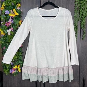 .!💙2/$40💙Easel Long Sleeve Lightweight Tiered Ruffle Tunic Blouse Size Small